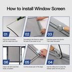 Window Screen Door Repair Kit Include Window Screens Mesh 48"x118" with All Tools in Window Screen Replacement(2pcs Screen Rollers, Screen splines, Hook, Utility Knife and Ruler), Yolovit