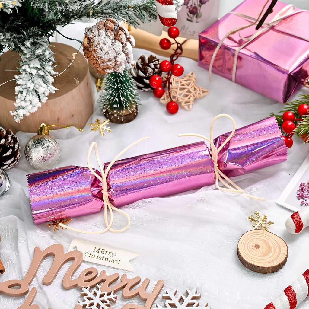 Burymento Pink Wrapping Paper Roll, Metallic Holographic Star Gift Wrap for Birthday, Valentines, Mothers day, Graduation, Wedding, Fathers day, Baby Shower, Christmas (30 IN x 32.8 FT)