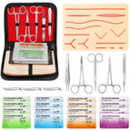 Suture Practice Kit for Medical Students - Suturing Kit Suture Pad with Pre-Cut Wounds, Suturing Threads & Tools, Wound Closure Stitches Training Kit for Med Dental Vet Students, Educational Use Only