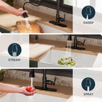 FORIOUS Vintage Kitchen Faucets with Pull Down Sprayer, Oil Rubbed Bronze