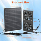 FlexSolar 12W Solar Panel Powered Fan Kit