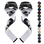 Fitgriff�� Lifting Wrist Straps for Weightlifting, Gym, Deadlift, Workout (Made of Premium Cotton & Padded) - Men & Women (Standard, Grey-Camo)