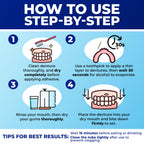 Secure Denture Adhesive Cream for Uppers, Lowers & Partials – Waterproof Seal & Zinc Free – Food Grade Ingredients - Less Adhesive, More Hold - Tube Lasts Up to 8 Weeks – 1.4 oz (8 Pack)