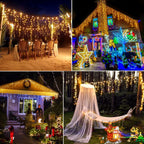 Icicle Lights for Outside Christmas Lights Outdoor 66ft 640 LEDs Warm White