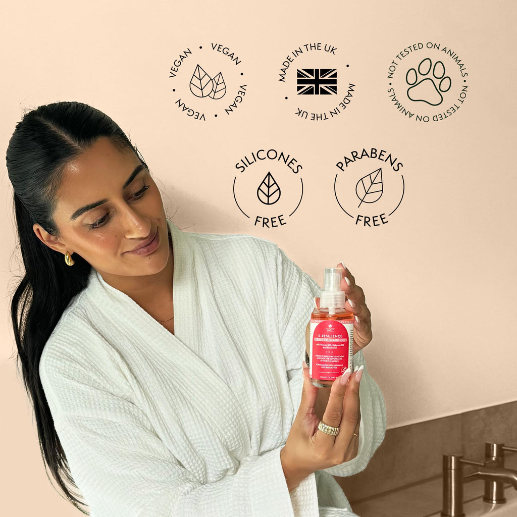 Nature Spell Stretch Mark Body Oil, Strengthens Skin Elasticity & Helps With the Appearance of Stretch Marks and Scars, Infused With Vitamin E, Vegan, 100ml