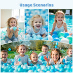 MoonxHome Ball Pit Balls for Toddlers & Dog, BPA Free Crush Proof Plastic Toy Balls for Ball Pit, Children's Pool Water Toys, Ideal Gift for Christmas Balls for Play Tent 2.15" 100pcs White&Green&Blue