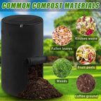 Atvkov Compost Bin Outdoor with Handles Observation Windows, 34 Gallon