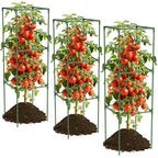 3 Pack Tomato Cages, 48'' Tall Tomato Plant Stakes Support for Raised Garden Bed Tomato, Square Trellis Cages for Garden Climbing Vegetables Flowers Fruits