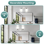 Ascher Bathroom Light Fixtures, 2-Light Vanity Light Over Mirror, Brushed Nickel Wall Sconces with Milky White Frosted Glass Shades, Wall Lamp for Living Room Bedroom, E26 Base(Bulbs Not Included)