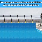 36 Pcs Pool Solar Cover Reel Attachment Kit, Solar Cover Reel Blanket Straps and Clips for Universal Inground Swimming Pool (Yellow, 36Pcs)