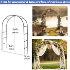 100%Metal Sturdy Garden Arch Trellis for Climbing Plants Outdoor 4.6*7.8Ft