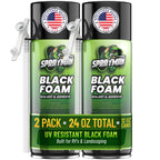 Sprayman Black Waterfall Foam Sealant - (2x12oz) Expanding Polyurethane Pond Foam Sealer, UV Resistant, Water Proof Spray for Landscape & Exterior, Straw Use, 2 Pack