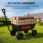 BILT HARD 900 lbs Poly Garden Dump Cart, 5 Cu.Ft Wheelbarrow Cart with 10" All Terrain Wheels & Quick-Release System, Heavy Duty Utility Wagon for Yard, Farm & Garden