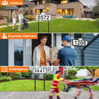 Solar House Numbers for Outside, 45 LED Lighted Address Sign for House Yard, 39inch Tall In Ground & Wall Mount, IP65 Waterproof Solar Powered Address Sign with Cool White or Warm White(Black)