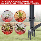RexWeed Stand Up Weed Puller Tool, 46" Adjustable All-Metal Long Handle Weeder with 4-Claw Steel Head, Remove Weeds by Roots Without Bending or Kneeling, Heavy Duty Garden Tool Back & Knee Friendly