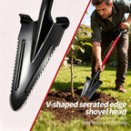 ZIKUPOL Root Shovel Garden Spade Shovel with Double Serrated Blades for Trenching, Digging,Planting,Metal Detecting,46 Inches