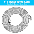 TEELLA 118" Shower Hose, Extra Long 304 Stainless Steel Handheld Shower Head Hose Extension/Replacement, Flexible & Durable, G1/2 Universal Insert & Nut