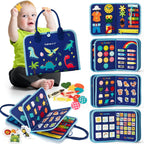 Busy Board for Toddlers -  Toys Preschool Learning Activities with Life Skills, Alphabet, Number, Shape, Color, Animal, Weather - Toddler Boy Learning Educational Toys, Travel Toys