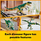 LEGO Creator 3 in 1 T Rex Toy - Dinosaur Toy Building Set for Kids, Boys & Girls, Ages 9+ - 3 Building Options, T-Rex to Triceratops to Pterodactyl - Gift Idea for Birthdays - 31151