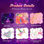 Fedio Princess Dress Up for Girls, Unicorn Light Up Princess Cape Set