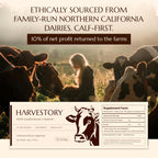 Harvestory Grass-Fed Bovine Colostrum Powder - First-Day Milking, Unstripped Full-Fat - Supports Gut Health, Immunity, Skin & Hair - Unflavored, Non-GMO, Made in USA, 30 Servings