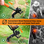 Weed Puller Tool, Heavy Duty Stand Up Weed Puller with 39.3" Long Handle & Tough Stainless Steel Claws, Detachable Gardening Hand Weeding Tool for Lawn Garden Without Bending, Pulling, or Kneeling
