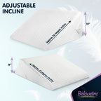 Wedge Pillow for Sleep Apnea, 12 Inch Adjustable Height Bed Wedge Pillow for Headboard, Gerd, Acid Reflux Relief, Snoring, and Post Surgery Recovery. Bed Pillow for Sitting Up in Bed
