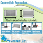 Fenestrelle Expandable Window Screen – 15″ H × 21″–40″ W Horizontal, 2‑Way Adjustable Window Screen with Flame Resistant Fiberglass Mesh, Pack of 2
