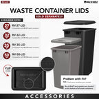Rev-A-Shelf Double 35 Qt Pullout Trash Cans with Soft-Close for Under Kitchen Cabinets, Min Opening Width of 14.5", White, 53WC-1835SCDM-211