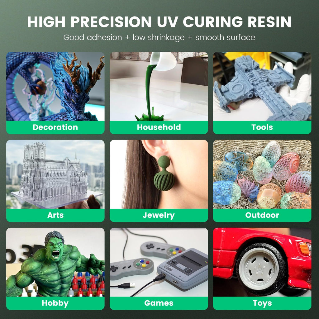 SUNLU 3D Printer Resin 4kg, Fast Curing Standard 3D Resin for LCD DLP SLA Resin 3D Printers, 395 to 405nm UV Curing 3D Printing Liquid Photopolymer Resin, Low Shrinkage, High Precision, 4000g, White