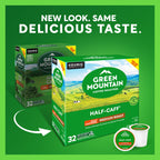 Green Mountain Coffee Roasters Half Caff, Single-Serve Keurig K-Cup Pods, Medium Roast Coffee Pods, 32 Count