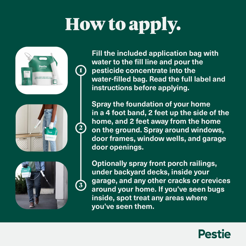 Pestie Home Barrier Pest Control Kit, Expert Pest Control for Your Home, Fast-Acting, Long-Lasting Insect Killer, Professional Spray Protects Against Common Pests