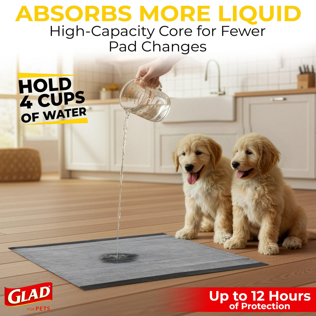 Glad for Pets, Activated Carbon Disposable - Dog Pee Pads, 100 Count Large
