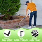 Viscogrip Crack Weeder Tool Set, Manual Stainless Steel Crevice Weeding Tool with Adjustable Handle for Moss & Weed Removal in Driveways, Patios, Pavers, Garden Cracks