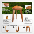 HOLANA Corner Shower Foot Rest - Wooden Showers Stool Seat for Shaving Legs - Small Corner Shower Benches for Inside Shower - Waterproof Bath Step Stools Bench for Bathroom