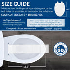 Bemis 1500EC Durable Wood Toilet Seat with Easy Clean Hinges, Made in USA, Elongated, White, 6-Pack