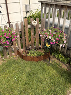 Wood Garden Edging, Wooden Fence Border Decorative Small Picket Panels for Flower Bed Barriers and Landscape Fencing (5.9" H x 47" L, 1 Pack)