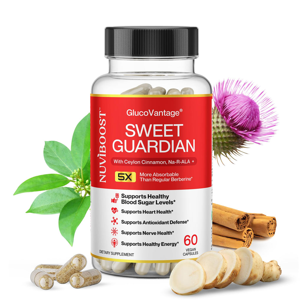 NUVIBOOST Super Dihydroberberine (GlucoVantage®) 200mg with Ceylon Cinnamon, Alpha Lipoic Acid, Selenium, Gymnema Sylvestre, Benfotiamine and Others for Overall Immunity.
