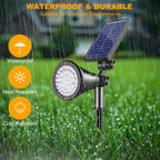 APOMAO Solar Lights Outdoor Waterproof, 36 LEDs 1000LM Adjustable Solar Spot Lights Outdoor, 2-in-1 Solar Powered Spotlight Landscape Lighting for Garden, Yard, Pathway- 2 Pack (Cool White)