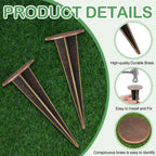 Zealor 4 Pack Permanent Property Line Markers, 7x3 Inch Brass Boundary Markers for Property Land Survey Stakes Heavy Duty Survey Pin for Home Depot Septic Tank Yard Paver Ground Landscape Surveying