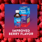 Diabetic Tussin DM Maximum Strength Cough Medicine with Chest Congestion Relief - 8 Fl oz - Liquid Cough Syrup, Safe for Diabetics, Berry Flavored (Pack of 2)