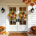 Pinkpuii 24 Inch Harvest Fall Wreaths for Front Door Outside,Porch,Entryway