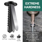 EASTPUK #10 x 2 Black Self Tapping Screws for Metal, Truss Head Phillips Drive 410 Stainless Steel Self Drilling Sheet Metal Screws with Drill Bit, Fast Tapping (Box of 300)