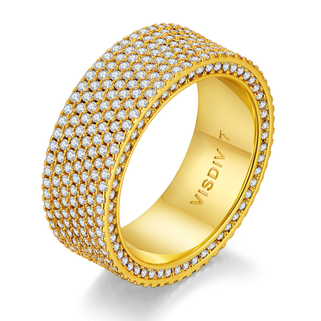 VISDIV Gold Wedding Rings for Women 925 Sterling Silver CZ Bands Rings