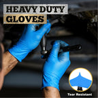 TitanFlex Heavy-Duty Blue Disposable Nitrile Gloves, XL, Box of 100, 6-mil, Fully Textured, Powder-Free, Latex-Free