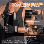 SIMARI Wrist Support Workout Gloves for Men & Women, Weight Lifting Gloves with Padded, Grip, Full Palm Protection, Gift for Gym Exercise, Cycling, Weightlifting Training, Fitness, Black Gray, Size L