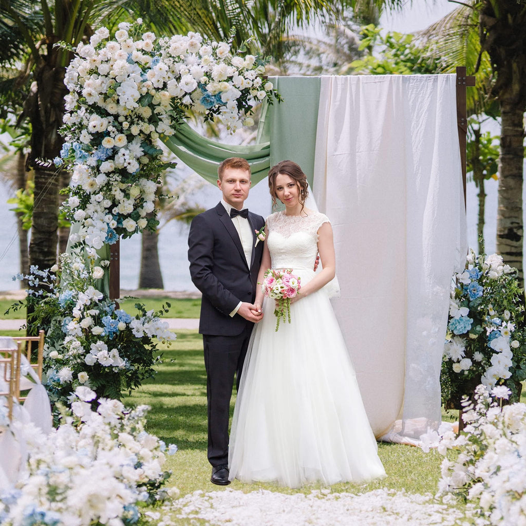 Xiomot Wooden Wedding Arch 7.2FT Square Wood Arches Arbor Backdrop Stand