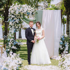 Xiomot Wooden Wedding Arch 7.2FT Square Wood Arches Arbor Backdrop Stand
