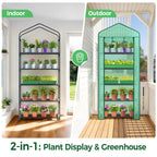 Mini Greenhouse for Indoor Outdoor: Ohuhu 23 x 19 x 75-Inch Small Plastic Plant Green House 5-Tier Rack Stand Portable Greenhouses with Durable PE Cover for Seedling, Ideal Gardening Gifts