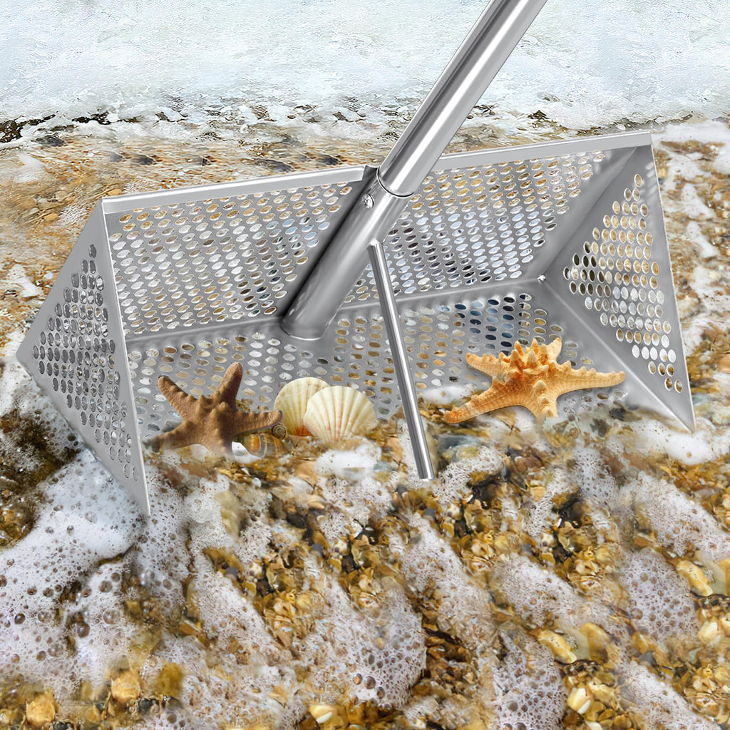 Sand flea rake, 304 Stainless Steel, with Clam Rake, Shovel, 5L Bucket